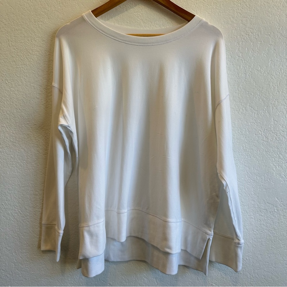 Eileen Fisher Women's High-Low Traceable Organic Cotton Jersey Crew Neck Top